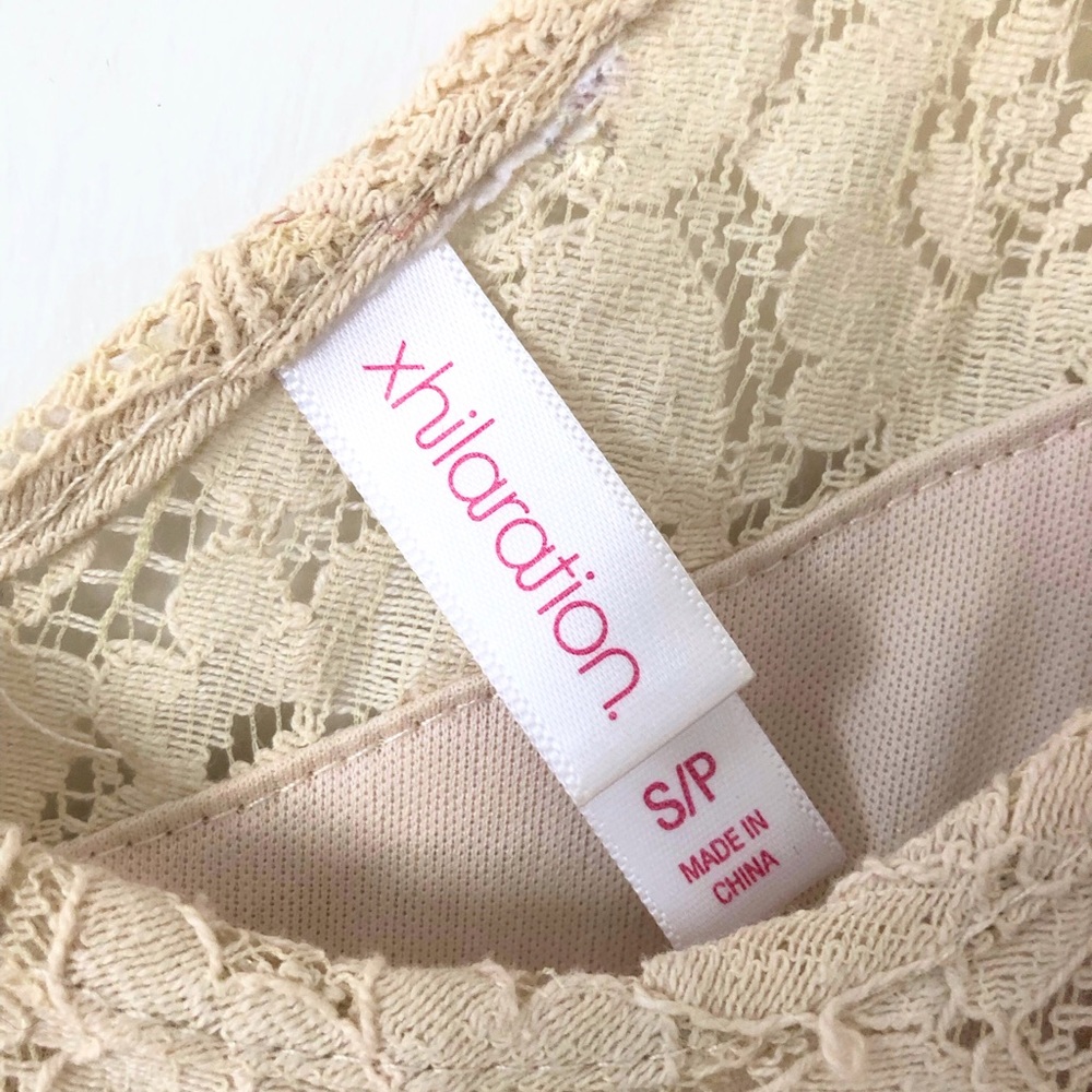 Boho beige lace high-low dress - Picture 3 of 5